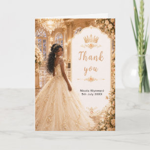 Champagne Gold Ballroom Sweet Sixteen Thank You Card
