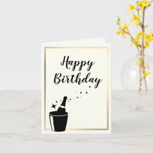 Champagne & Gold Birthday Card
