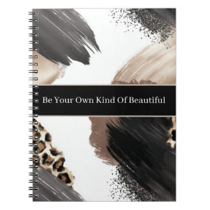 Champagne Gold Black Leopard Abstract Notebook