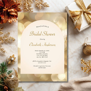 Champagne Gold Bokeh Elegant Bridal Shower Invitation