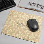 Champagne Gold Bokeh Lights | Personalised Mouse Pad<br><div class="desc">Chic and bubbly patterned mouse pad features a bokeh lights background in elegant shades of champagne and gold. Personalise with a name,  monogram or business name in modern charcoal lettering if desired.</div>