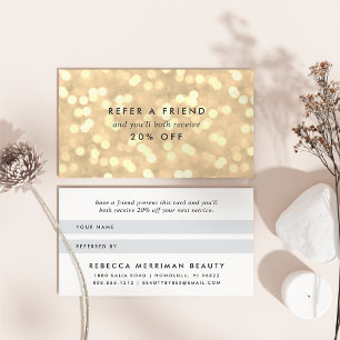 Champagne Gold Bokeh Referral Card
