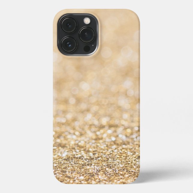 Champagne gold faux glitter sparkles iPhone case (Back)