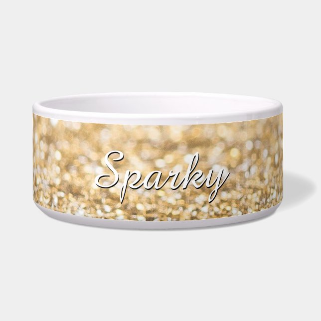 Champagne gold faux glitter sparkles Personalise (Front)