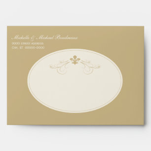 Champagne Gold Fleur de Lis Envelopes