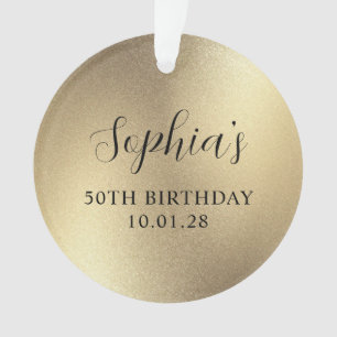 Champagne Gold Glam Foil 50th Birthday Photo Ornament