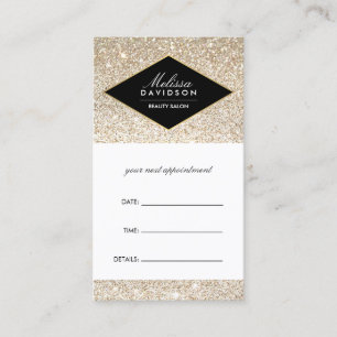 Champagne Gold Glitter and Glamour Appointment Card