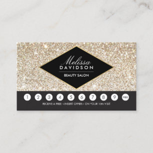 Champagne Gold Glitter and Glamour Loyalty Card