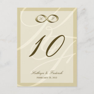 Champagne Gold Infinity Hand Clasp Table Number Postcard