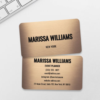 Champagne Gold Minimalist Modern Business Card