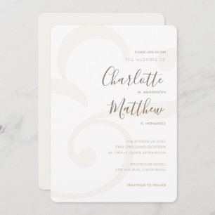 Champagne Gold Monogram Elegant Wedding Invitation