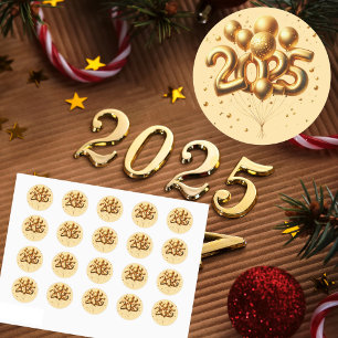 Champagne Gold New Year's  Classic Round Sticker