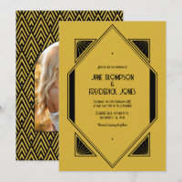 Champagne Gold & Noir Art Deco Wedding Photo