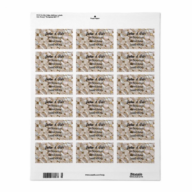 Champagne Gold Pearl Mosaic Label (Full Sheet)