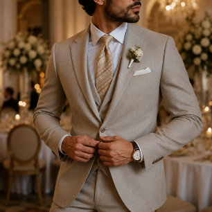 Champagne Gold Regency Stripe Tie