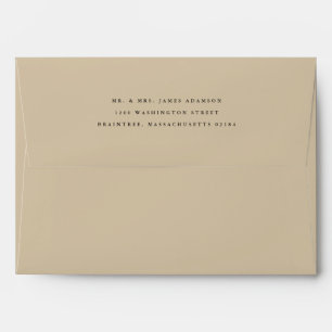Champagne Gold with Return Address on Back Flap Envelope