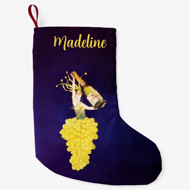 Champagne Grapes Small Christmas Stocking (Front)