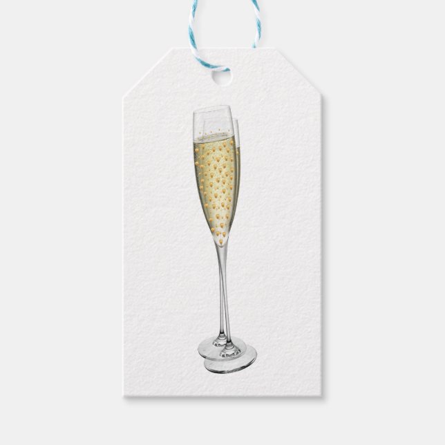 Champagne Hearts Gift Tags (Front)