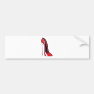 Champagne heel red stiletto shoe art bumper sticker