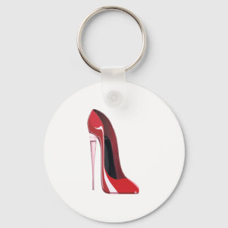 Champagne heel red stiletto shoe art key ring