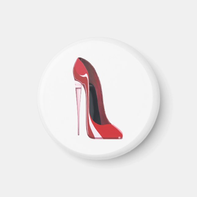 Champagne heel red stiletto shoe art magnet (Front)