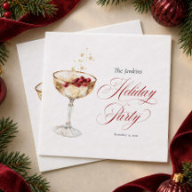 Champagne Holiday Party Paper Napkins