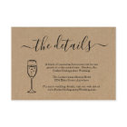 Champagne Information Details Enclosure Card