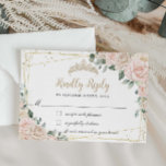 Champagne Ivory Blush Floral Quinceañera Sweet 16  RSVP Card<br><div class="desc">Personalise these chic rsvp cards with your details easily and quickly,  simply press the customise it button to further re-arrange and format the style and placement of the text. Perfect for quinceanera,  sweet 16,  18th birthday,  bridal shower and more occasions!  (c) The Happy Cat Studio</div>