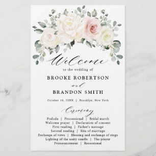 Champagne Ivory Blush Pink Floral Greenery Wedding