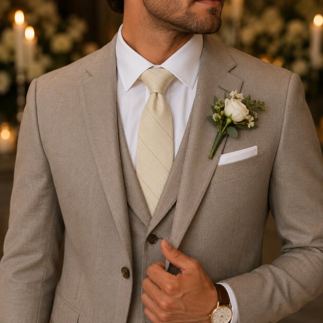 Champagne Ivory Elegant Wedding & Formal Tie (Creator Uploaded)