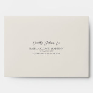 Champagne Ivory Wedding Envelope
