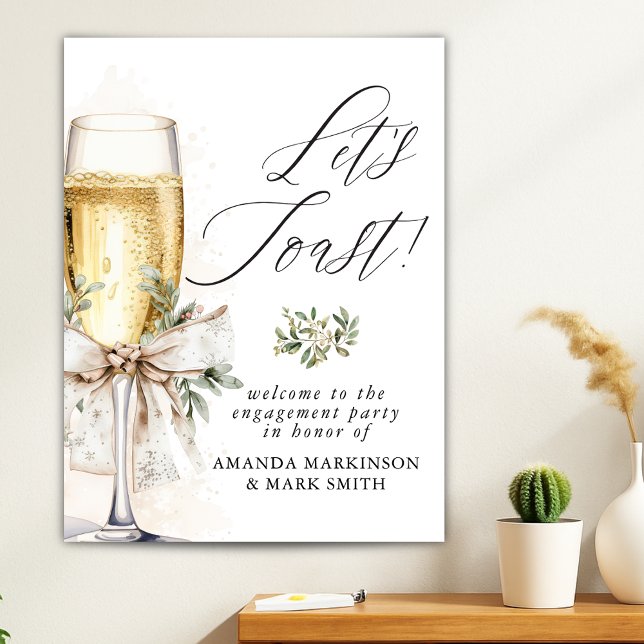Champagne Let's Toast Winter Engagement Welcome Poster (Creator Uploaded)