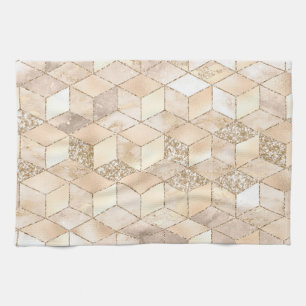 Champagne Light Brown Small Square Decorative Tea Towel