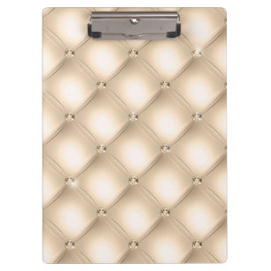 Champagne Light Brown Tufted Small Square Clipboard