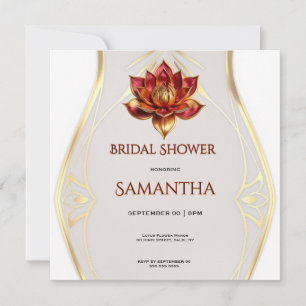 Champagne Lotus Bridal Shower Invitation