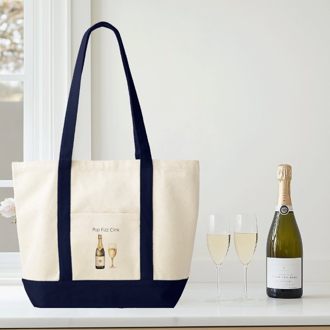 Champagne Lover with Funny Saying  Tote Bag (Champagne lover tote bag, prosecco)