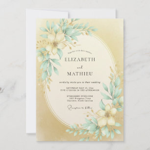 Champagne Lustrous Spring Wedding Invitation