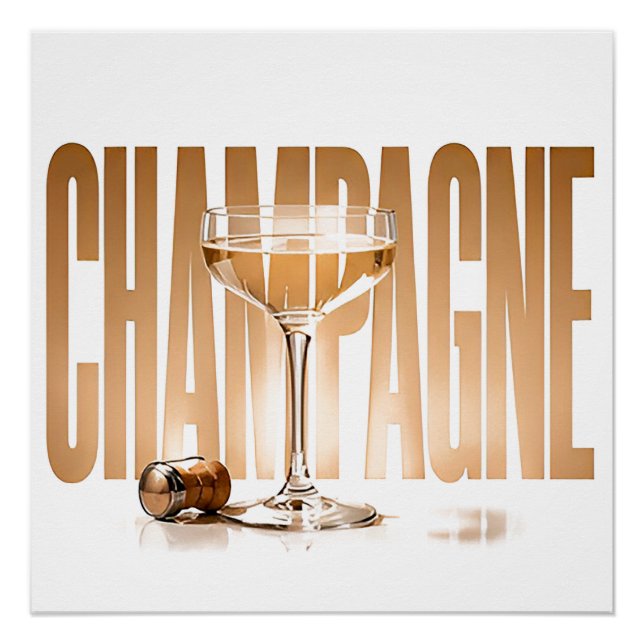 Champagne Luxury Celebration Editorial Graphic Sty Poster (Front)