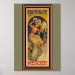 Champagne Mercier Art Nouveau Poster 13 x 19<br><div class="desc">Nice vintage advertisement for Mercier Champagne. Poster measures 13 x 19</div>