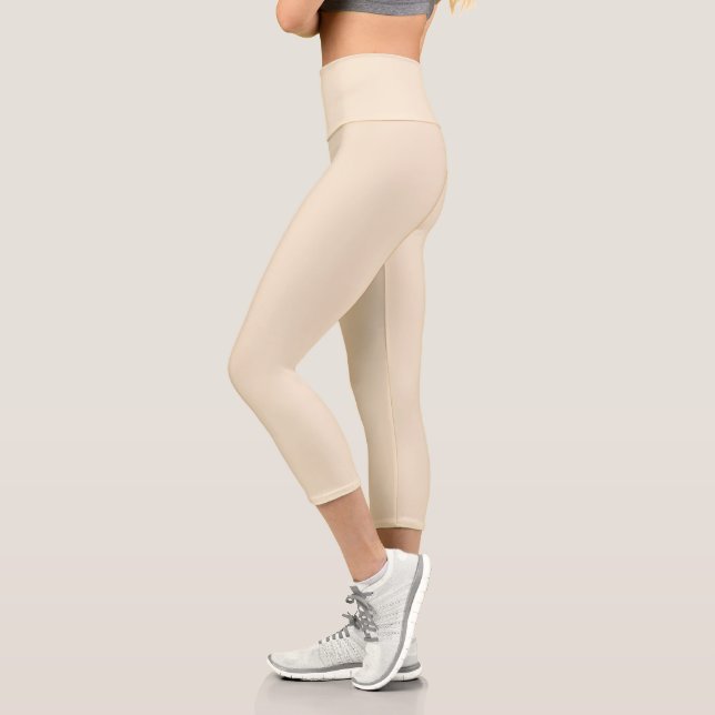 Champagne Metallic Solid Colour | Classic | Elegan Capri Leggings (Left)