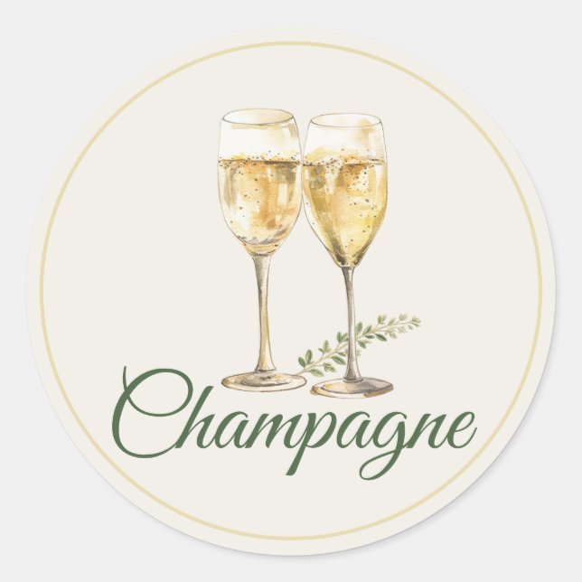 Champagne Mimosa Bar Bottle Sticker (Front)