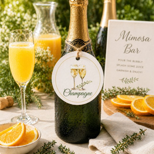 Champagne Mimosa Bar Bottle Tag (Creator Uploaded)