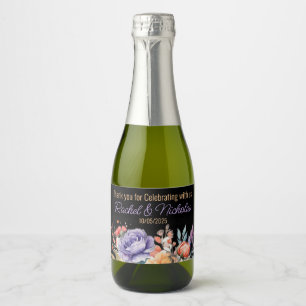 Champagne mini bottles favors personalized sparkli sparkling wine label