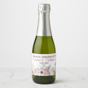 Champagne mini bottles favors personalized sparkli sparkling wine label