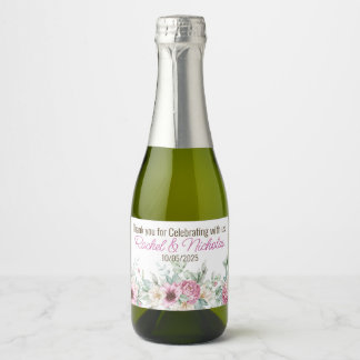 Champagne mini bottles favors personalized sparkli sparkling wine label