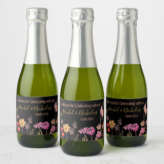 Champagne mini bottles favors personalized sparkling wine label