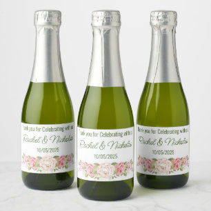 Champagne mini bottles favors personalized sparkling wine label