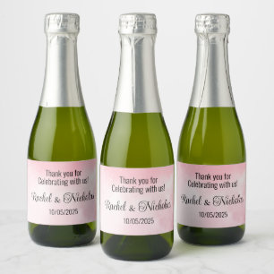 Champagne mini bottles favors personalized sparkling wine label