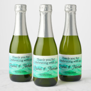 Champagne mini bottles favors personalized sparkling wine label
