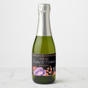 Champagne mini bottles favours personalised sparkl sparkling wine label